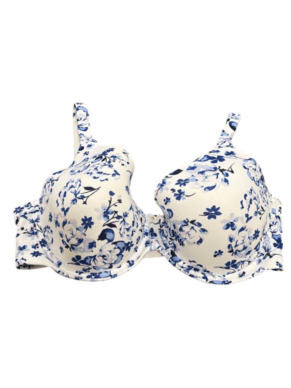 Soma Embraceable Full Coverage Bra 40DDD White & Blue Floral Print